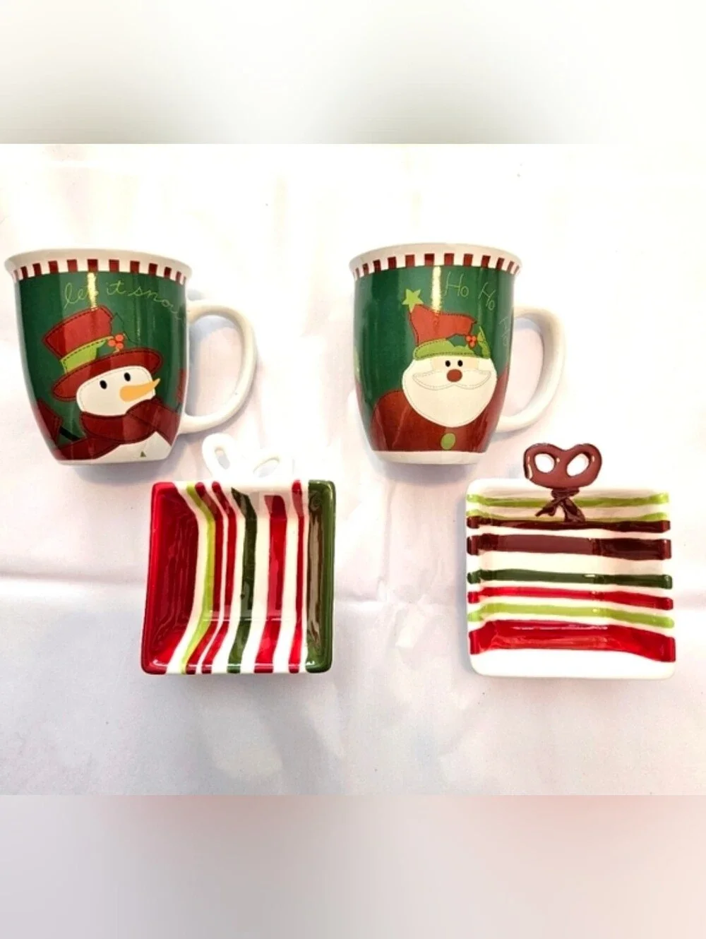 Winter Hot Cocoa Coffee Snack Marshmallow Set. Santa Frosty Holiday